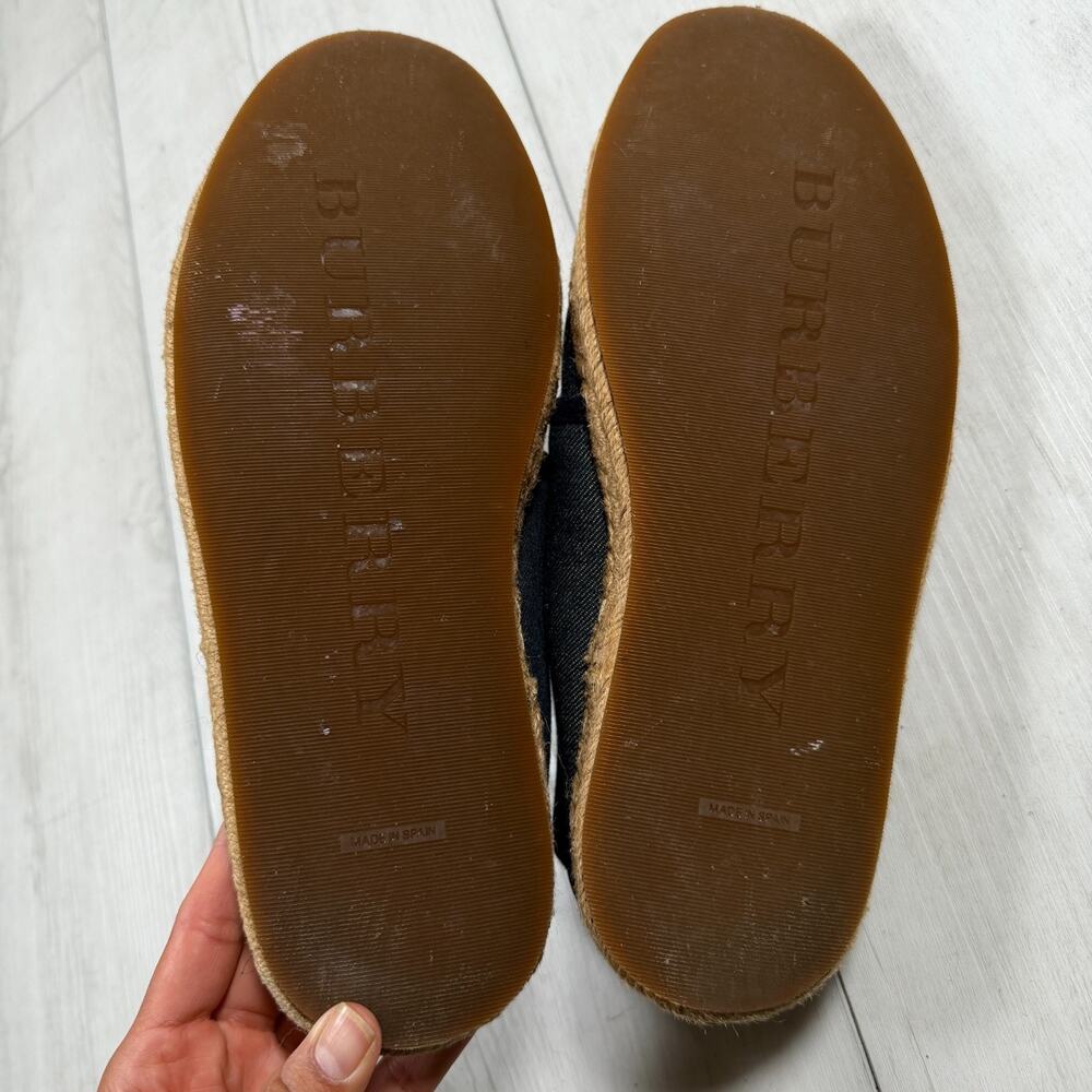 BURBERRY Mens Euro 43/ US 10 Navy Blue Denim Espadrille Laced Shoes Travel - Picture 9 of 10